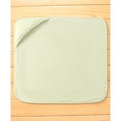 Babyhug Cotton Knit Solid Hooded Wrapper L 76 x B 76 cm - Light Green