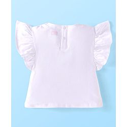 Babyhug Single Jersey Knit Sleeveless Top & Shorts Set with Butterfly & Floral Print - White & Purple