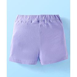 Babyhug Single Jersey Knit Sleeveless Top & Shorts Set with Butterfly & Floral Print - White & Purple