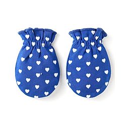 Babyhug Interlock Knit Caps Mittens & Booties With Heart Print & Ear Applique - Navy Blue