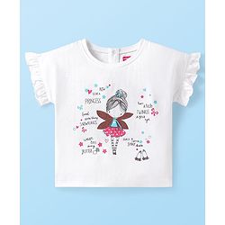 Babyhug Single Jersey Knit Half Sleeves Top & Shorts Set With Polka Dot Print & Suspender - White & Pink