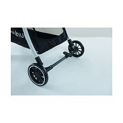 Babyhug Travel Compact Baby Stroller with Food Tray Reversible Handle Adjustable Backrest & Canopy - Multicolour