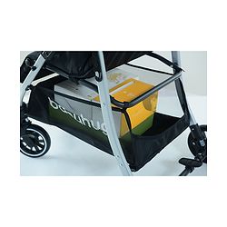 Babyhug Travel Compact Baby Stroller with Food Tray Reversible Handle Adjustable Backrest & Canopy - Multicolour