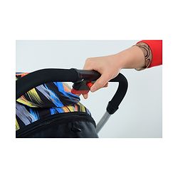 Babyhug Travel Compact Baby Stroller with Food Tray Reversible Handle Adjustable Backrest & Canopy - Multicolour