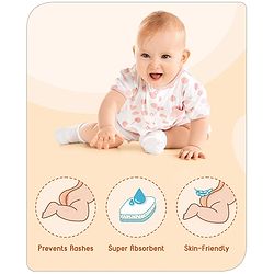 Babyhug Free Size Reusable Cloth Diaper With Inserts & Contrast Flap Pack of 5 - Multicolour