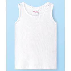 Babyhug Cotton Knit Half Drop Down Shoulder T-Shirt with Vest Sequinned Floral Detailing - Purple