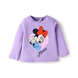 Babyhug Disney Single Jersey Knit Full Sleeves T-Shirts with Minnie & Bambie Graphics Pack of 3 - Pink Green & Purple