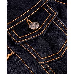 Babyhug Full Sleeves Front Open  Denim Washed Jacket with Pockets - Black