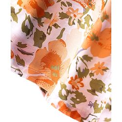 Babyhug Cotton Woven Frock & Half Sleeves Jacket With Floral Print - Orange