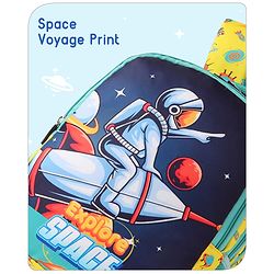 Babyhug Explore Space School Backpack|2 Main Compartments, 1 Front Pocket, 2 side Bottle Pockets|Water Resistant|Long lasting and Durable Zippers | Comfortable back cushioning | For School, Travel and Outdoors|Yellow- 16inches