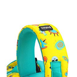 Babyhug Explore Space School Backpack|2 Main Compartments, 1 Front Pocket, 2 side Bottle Pockets|Water Resistant|Long lasting and Durable Zippers | Comfortable back cushioning | For School, Travel and Outdoors|Yellow- 16inches