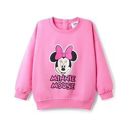 Babyhug Disney  Terry Knit Full Sleeves Sweatshirt with Minnie Mouse Graphics -Pink
