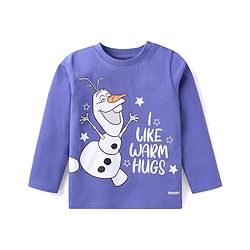 Babyhug Disney Single Jersey Knit Full Sleeves Olaf Printed Night Suit - Blue