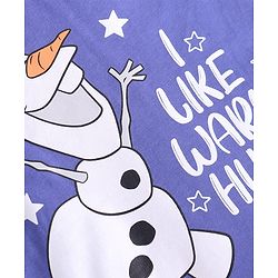 Babyhug Disney Single Jersey Knit Full Sleeves Olaf Printed Night Suit - Blue