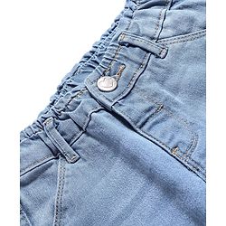 Babyhug Denim Full Length Jeans With Stretch & Text Embroidery - Blue