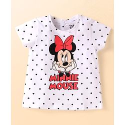 Babyhug Disney Single Jersey Knit Half Sleeves T-Shirts With Minnie Mouse Graphics Pack Of 3 - Red & White