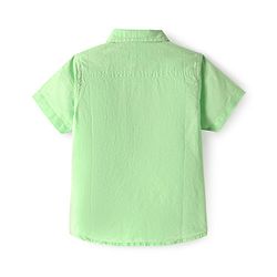 Babyhug Linen Woven Half Sleeves Solid Color Shirt - Light Green