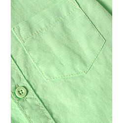 Babyhug Linen Woven Half Sleeves Solid Color Shirt - Light Green