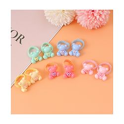 Babyhug Hair Rubber Bands with Teddy Applique Pack of 10 - Multicolor