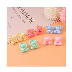 Babyhug Hair Rubber Bands with Teddy Applique Pack of 10 - Multicolor