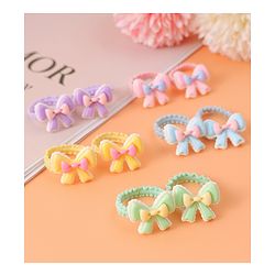 Babyhug Hair Rubber Bands With Bow Applique Pack of 10 - Multicolour