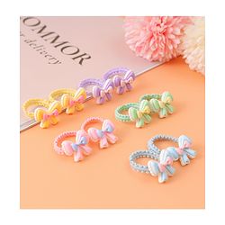 Babyhug Hair Rubber Bands With Bow Applique Pack of 10 - Multicolour