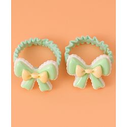 Babyhug Hair Rubber Bands With Bow Applique Pack of 10 - Multicolour