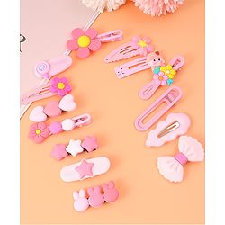 Babyhug Hair Pins And Clips Pack of 14 - Pink