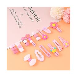 Babyhug Hair Pins And Clips Pack of 14 - Pink