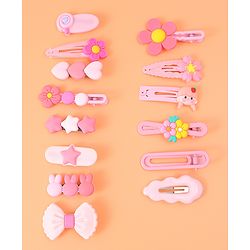 Babyhug Hair Pins And Clips Pack of 14 - Pink