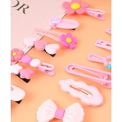 Babyhug Hair Pins And Clips Pack of 14 - Pink