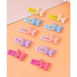 Babyhug  Free Size Snap Clips with Butterfly Applique Pack of 10 - Multicolor