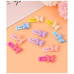 Babyhug  Free Size Snap Clips with Butterfly Applique Pack of 10 - Multicolor