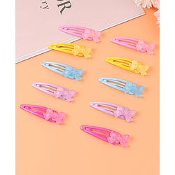 Babyhug Snap Clips with Bow Applique Pack of 10 - Multicolor