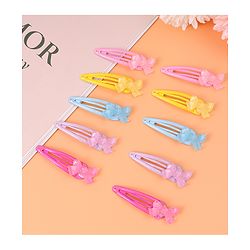 Babyhug Snap Clips with Bow Applique Pack of 10 - Multicolor