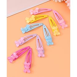 Babyhug Snap Clips with Bow Applique Pack of 10 - Multicolor