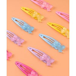 Babyhug Snap Clips with Bow Applique Pack of 10 - Multicolor