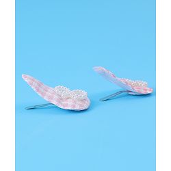 Babyhug Free Size Snap Clips With Checkered Patten and Bow Applique - PInk & White