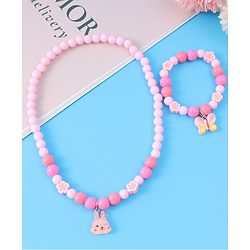 Babyhug Free Size Jewellery Set with Bunny & Bow Applique - Pink