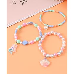 Babyhug Bracelets & Bangles with Mermaid Applique Free Size Pack of 3 - Multicolor