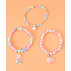 Babyhug Bracelets & Bangles with Mermaid Applique Free Size Pack of 3 - Multicolor