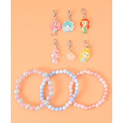 Babyhug Bracelets & Bangles with Mermaid Applique Charms Free Size Pack of 3 - Multicolor