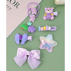 Babyhug Hair Accessories with Bow Applique Combo Sets - Purple