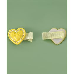 Babyhug Hair Pins And Clips with Bow Applique Pack of 8 - Yellow