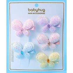 Babyhug Bow & Butterfly Clips Free Size Pack of 5 - Multicolor