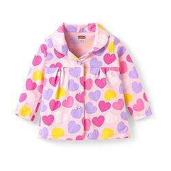 Babyhug Cotton Knit Full Sleeves Night Suit With Heart Print - Pink