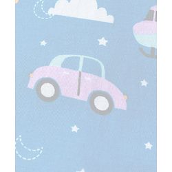 Babyhug Cotton Knit Full Sleeves Night Suit With Vehicle Print - Blue