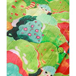 Babyhug Rayon Woven Half Sleeves Top With Floral Print - Green