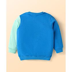 Babyhug Disney Cotton Knit Full Sleeves Cut & Sew T-Shirt & Lounge Pant Set with Mickey & Friends Graphics - Blue & Light Green