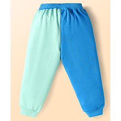 Babyhug Disney Cotton Knit Full Sleeves Cut & Sew T-Shirt & Lounge Pant Set with Mickey & Friends Graphics - Blue & Light Green